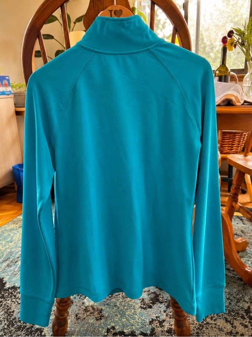 NWT Aqua Blue Zip Athletic Jacket Pullover Zipper Medium